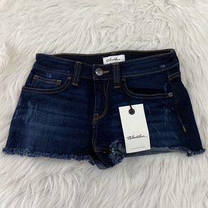 Relentless womens dark wash cut off stretch jeans size 23 NWT